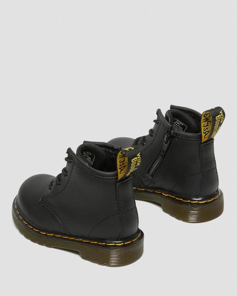 Kids' Dr Martens Infant 1460 Softy T Leather Lace Up Boots Black | AU 672JPQ